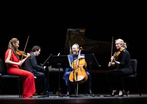 Symphony No. 3 in E-flat Major, Op. 55, “Eroica” (excerpt)
Music by Ludwig van Beethoven
Arranged by Shai Wosner (Faculty)
Stella Chen (DMA ’21; Faculty), Violin
Yo-Yo Ma (Pre-College ’71; Professional Studies ’72, cello)
Shai Wosner (BM ’99, MM ’01; Faculty), Piano
Molly Carr (BM ’09, MM ’11; Faculty), Viola Symphony No. 3 in E-flat Major, Op. 55, “Eroica” (excerpt)
Music by Ludwig van Beethoven
Arranged by Shai Wosner (Faculty) @ BroadwayWorld Symphony No. 3 in E-flat Major, Op. 55, “Eroica” (excerpt)
Music by Ludwig van Be Photo