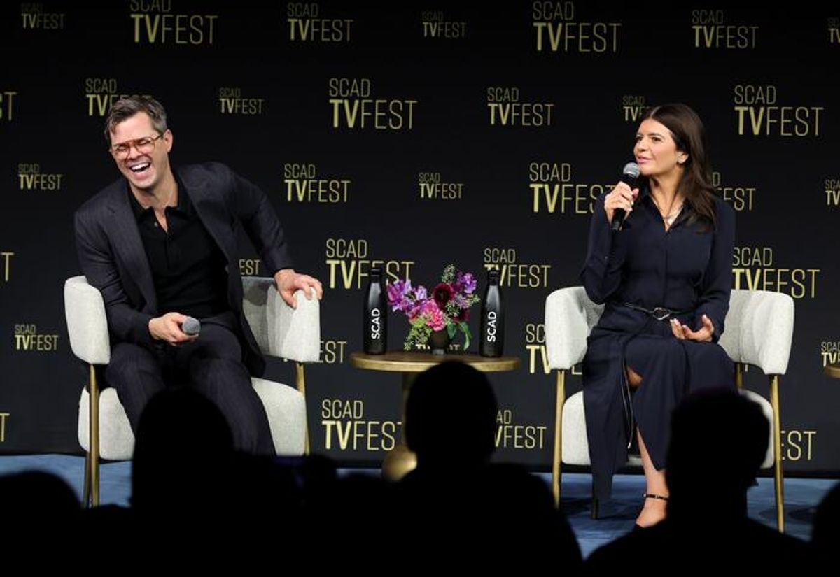 Andrew Rannells and Casey Wilson at 