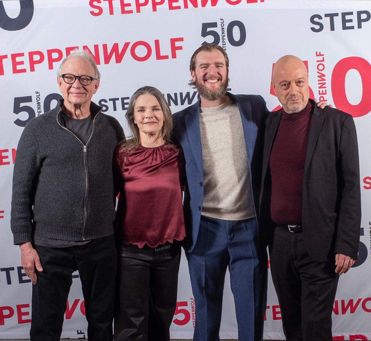 Cast/ensemble members Jeff Perry, Kathryn Erbe, Cliff Chamberlain with Director/ensemble member Yasen Peyankov  at 