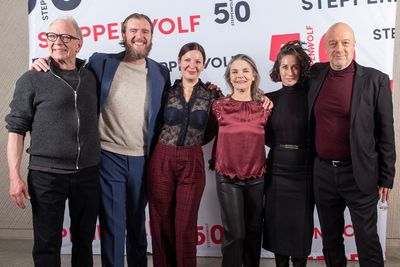 Steppenwolf ensemble members Jeff Perry, Cliff Chamberlain, Kate Arrington, Kathryn E Photo