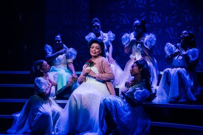 Reanne Acasio and the company of HERE LIES LOVE Photo