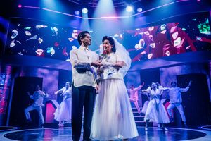 Chris Renfro, Reanne Acasio, and the company of HERE LIES LOVE Photo