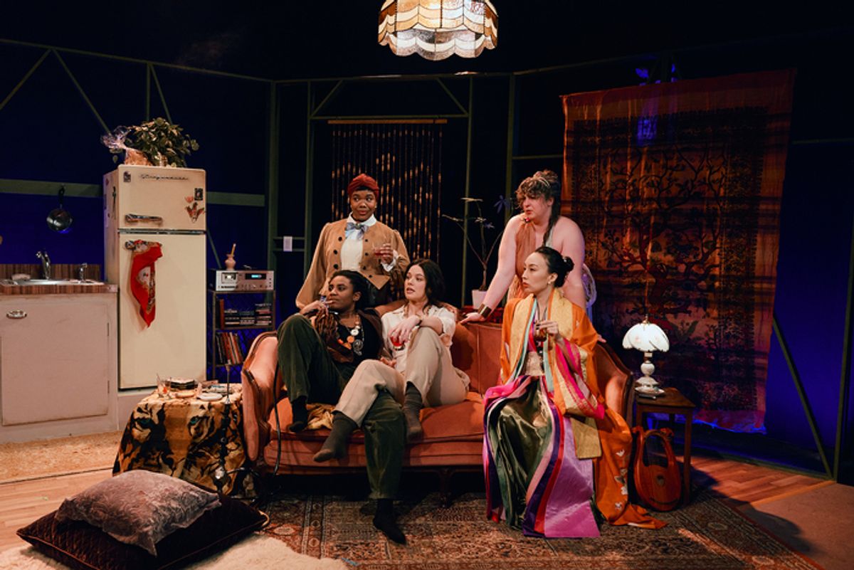 Ireon Roach, Brenna DiStasio and Emily Marso with (back, l to r) Myah Bridgewater and Tamsen Glaser  at 