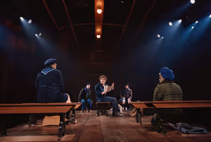 Max Gordon Moore, Alex Wyse, Ethan Slater, Tedra Millan, and Maddie Corman Photo