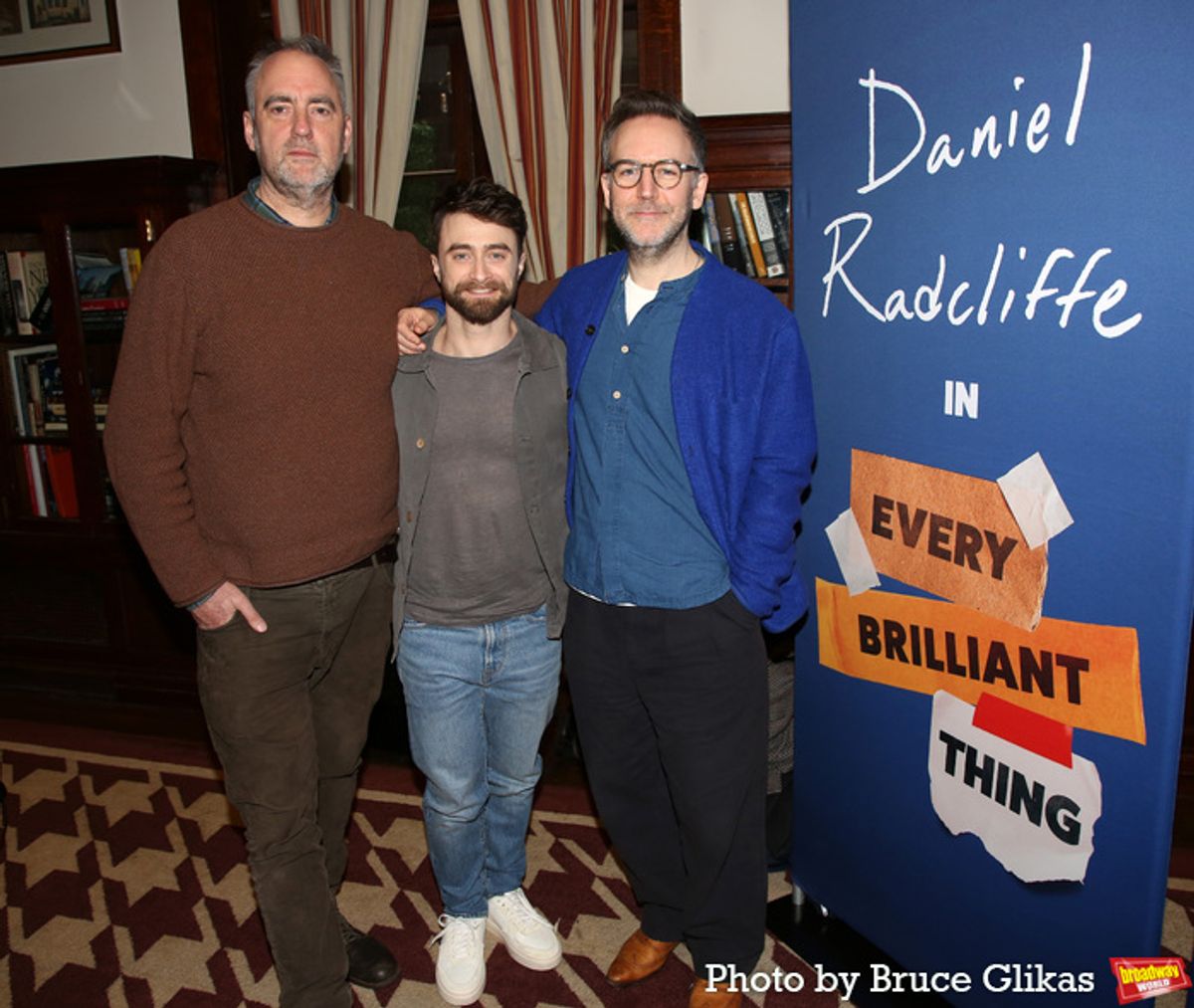 Co-Director Jeremy Herrin, Daniel Radcliffe and Co-Director/Co-Playwright Duncan Macmillan  at 