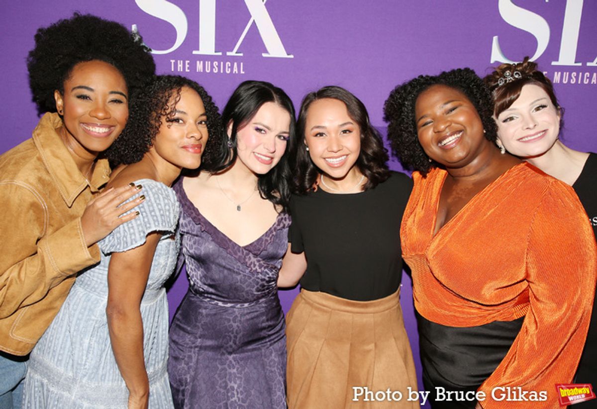 Adrianna Hicks, Anna Uzele, Abigail Barlow, Jasmine Forsberg, Olivia Donalson and Dylan Mulvaney at 