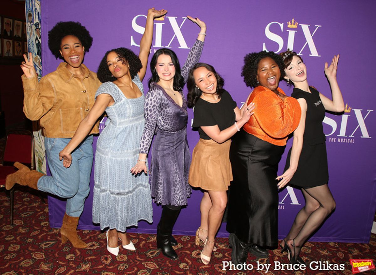 Adrianna Hicks, Anna Uzele, Abigail Barlow, Jasmine Forsberg, Olivia Donalson and Dylan Mulvaney at 