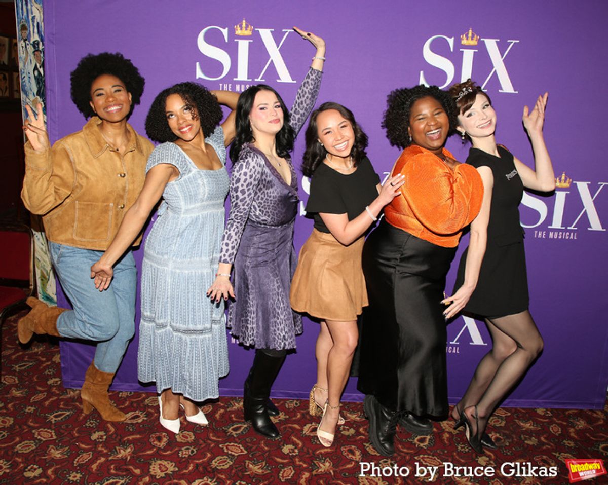 Adrianna Hicks, Anna Uzele, Abigail Barlow, Jasmine Forsberg, Olivia Donalson and Dylan Mulvaney at 