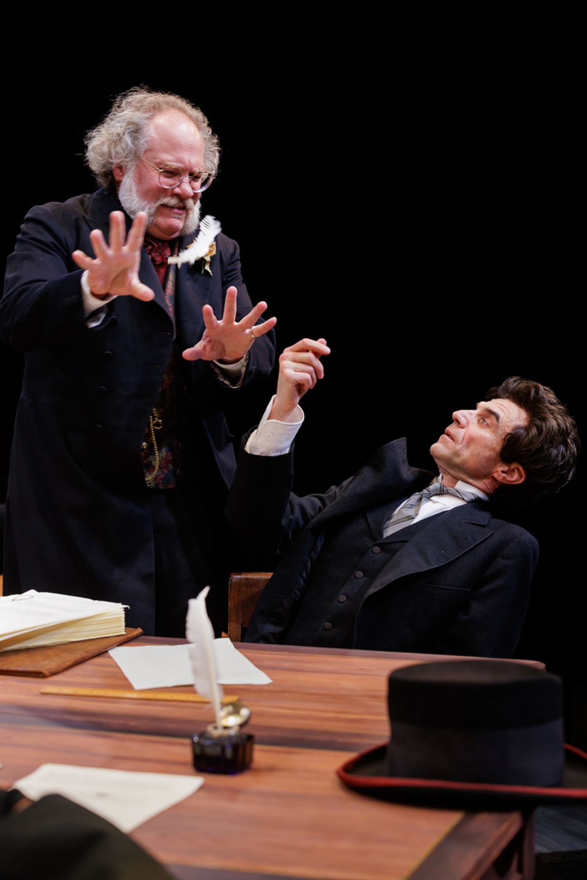 Andy Grotelueschen as The Lawyer and Michael Crane as Bartleby in Fiasco Theater’s Bartleby at 