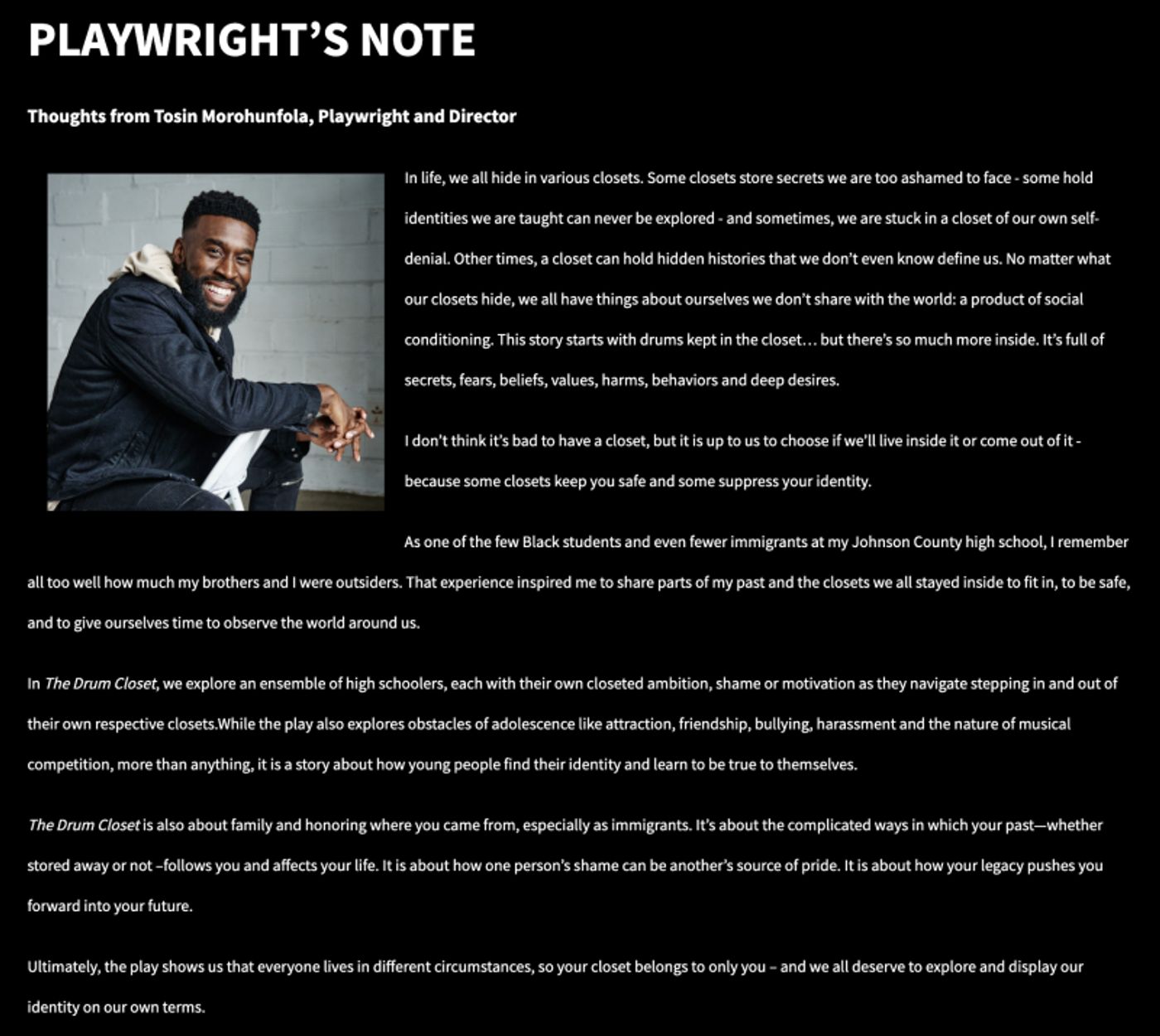 Stage Mag Spotlight: The Coterie Theatre's THE DRUM CLOSET  Image