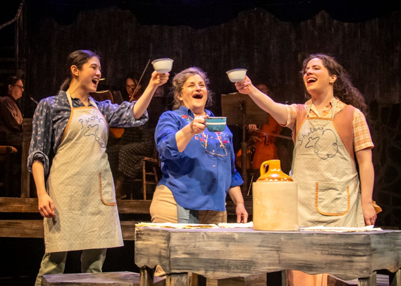  (left to right) Micah Friedman as Percy Talbott, Suzanne Graff as Hannah Ferguson, and Rachael Zientek as Shelby Thorpe in Skylight Music Theatre’s production of The Spitfire Grill, running February 27 through March 15, 2026.