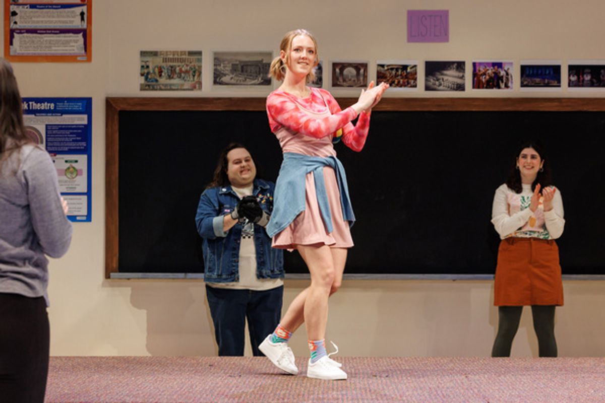 Shannon Crowley with Logan Williams, back left, in jean jacket; Olivia Blackmore, back right at 