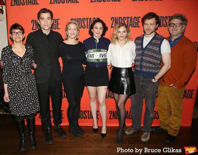 Playwright Gina Gionfriddo, Patrick Ball, Linda Emond, Lauren Patten, Madeline Brewer Photo