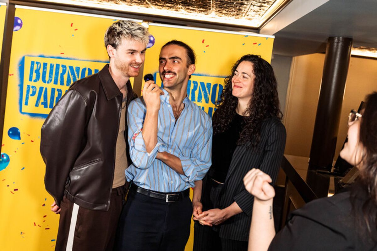 Hugo Williams, Dominic Weintraub and Ava Campbell at 