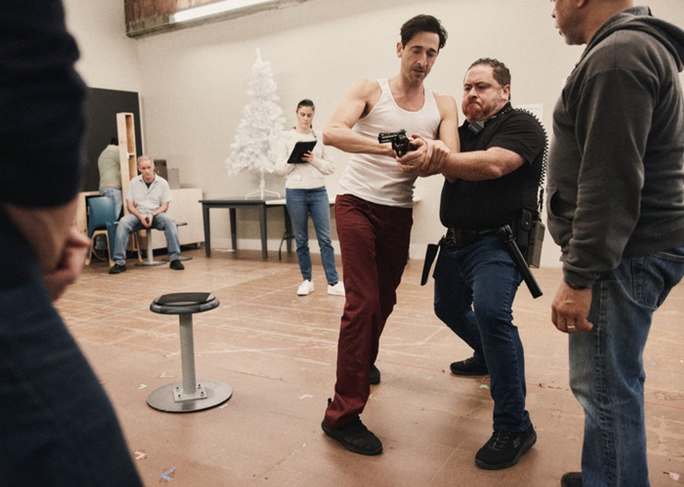 Photos: Adrien Brody and Tessa Thompson in Rehearsal for THE FEAR OF 13  Image