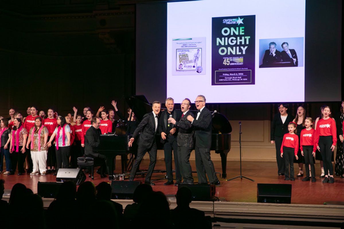 Cast with Jim Caruso, Clint Holmes, Billy Hartung, Billy Stritch at 