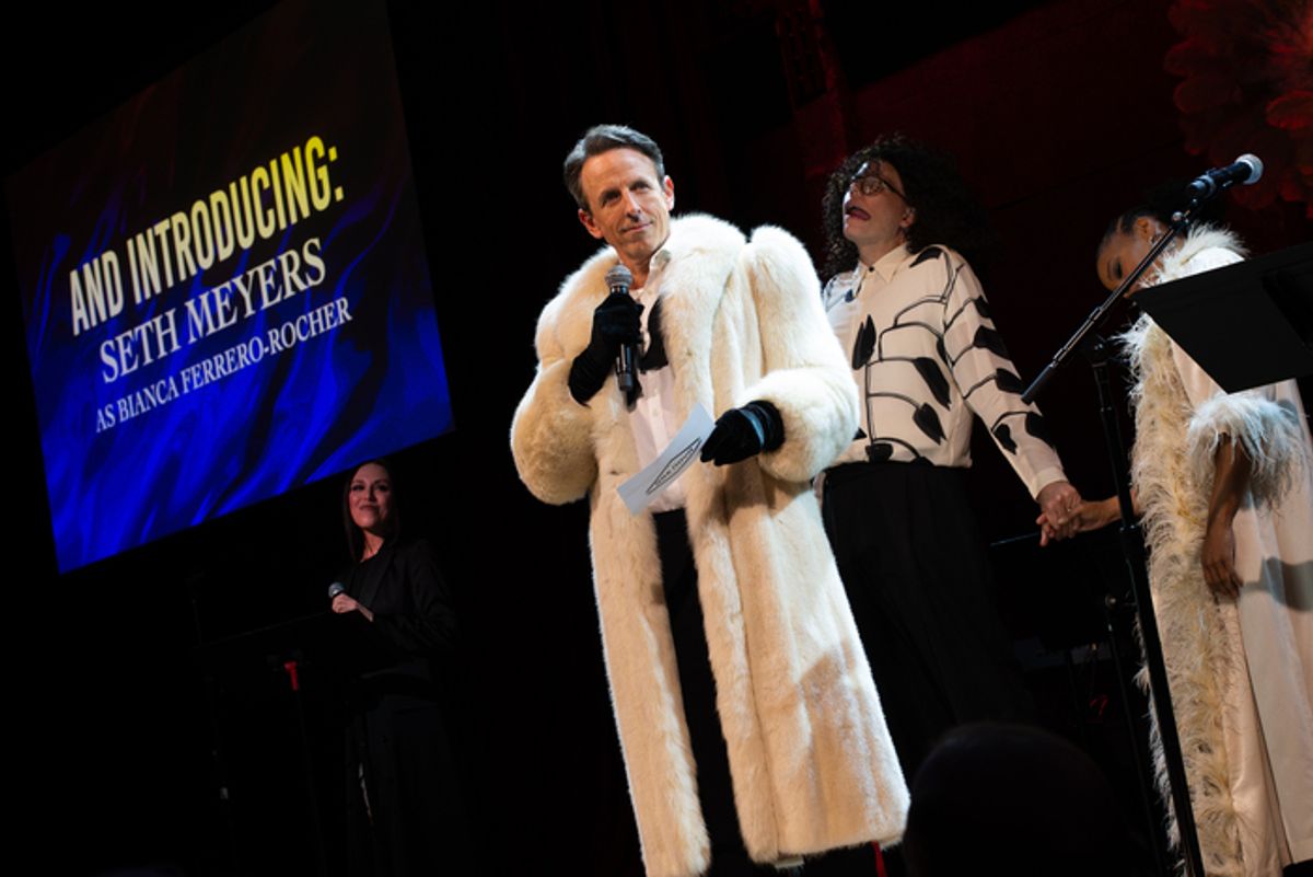 Seth Meyers, Jeff Hiller and Amber Ruffin at 