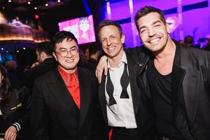 Bowen Yang, Seth Meyers and Matt Rogers Photo