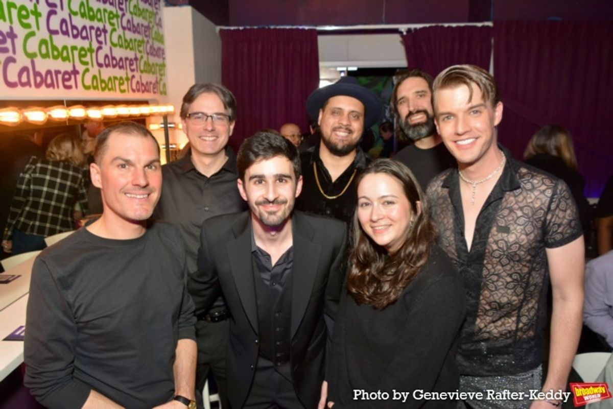 Mark William with tonights band that includes-Matthew Lowy (Musical Director and Piano), Jonathan Ward (Drums), Sam Zerna (Bass), David Cinquegrana (Guitar), Christian Marrero (Trumpet) and Olivia Hughart (Sax) at 