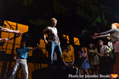 Noah Pacht and the cast of THE OUTSIDERS Photo