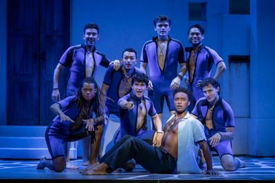 Grant Reynolds and the Company of MAMMA MIA!  Photo