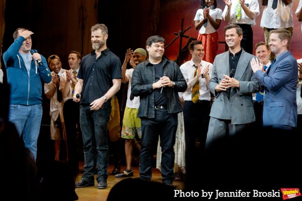 Trey Parker, Matt Stone, Robert Lopez, Andrew Rannells, Rory O'Malley Photo