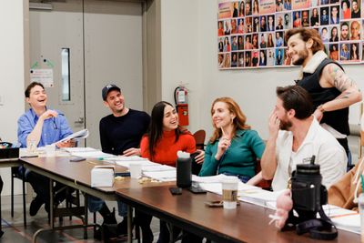 Jim Parsons, John Ridldle, Melissa Barrera, Marla MIndelle, Frankie Grande, Constanti Photo