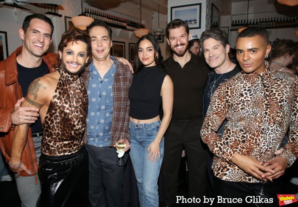 John Riddle, Frankie Grande, Jim Parsons, Melissa Barrera, Constantine Rousouli, Tye Blue and Layton Williams at 
