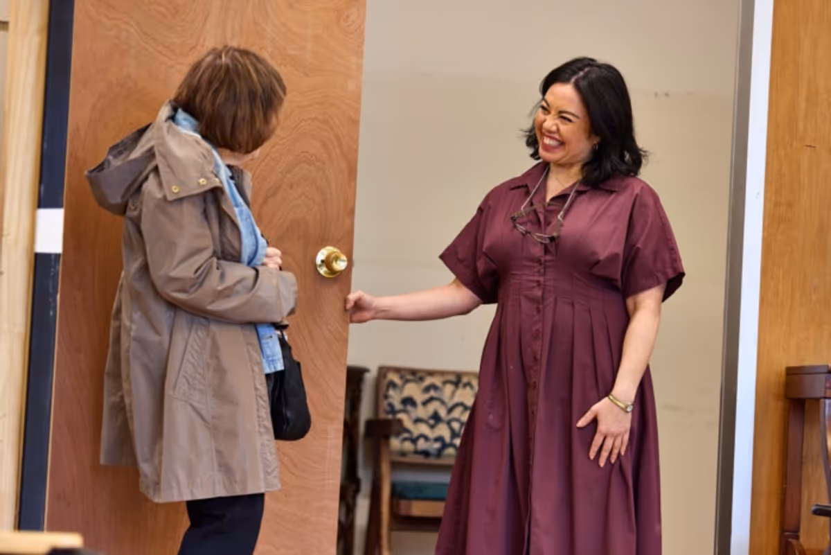 Marylouise Burke and Maria-Christina Oliveras at Photos: In Rehearsals with the Cast of THE BALUSTERS on Broadway
