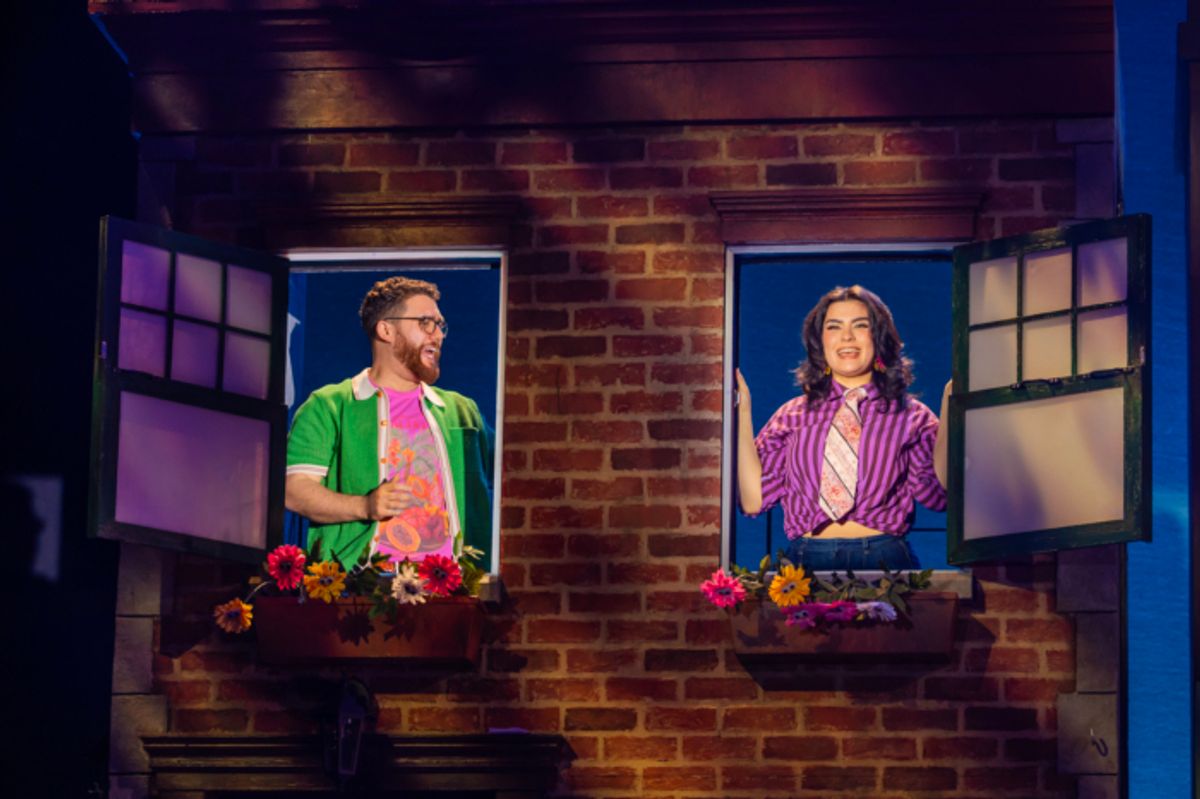 AVENUE Q. Oliver Jacobson (Brian) and Amelia Kinu Muus (Christmas Eve). Photo by Matt Crockett at 