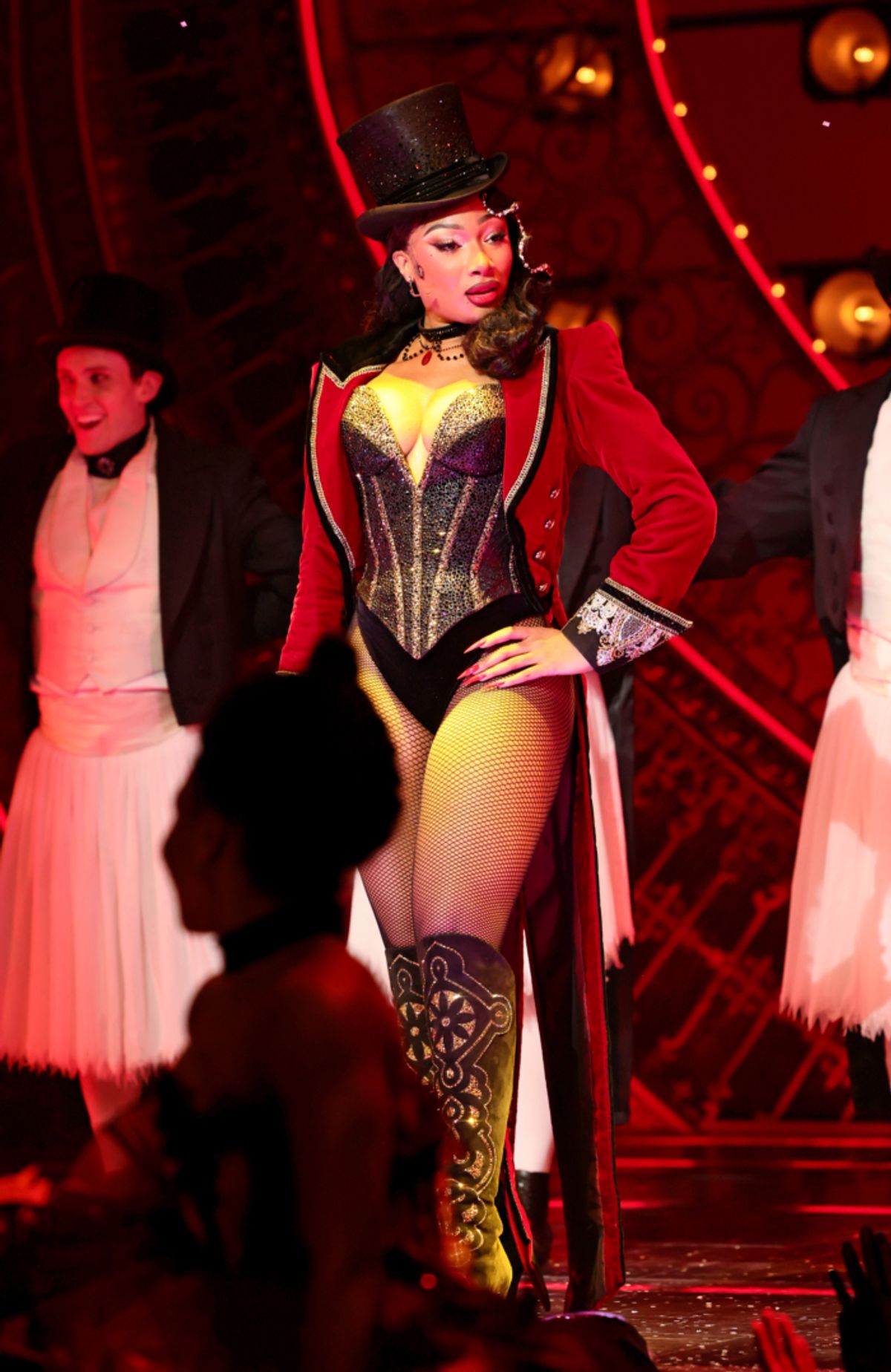 NEW YORK, NEW YORK - MARCH 24: Megan Thee Stallion makes her Broadway debut in Moulin Rouge! The Musical at Al Hirschfeld Theatre on March 24, 2026 in New York City. (Photo by Theo Wargo/Getty Images for Hot Girl Productions) at 