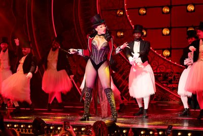NEW YORK, NEW YORK - MARCH 24: Megan Thee Stallion makes her Broadway debut in Moulin Photo