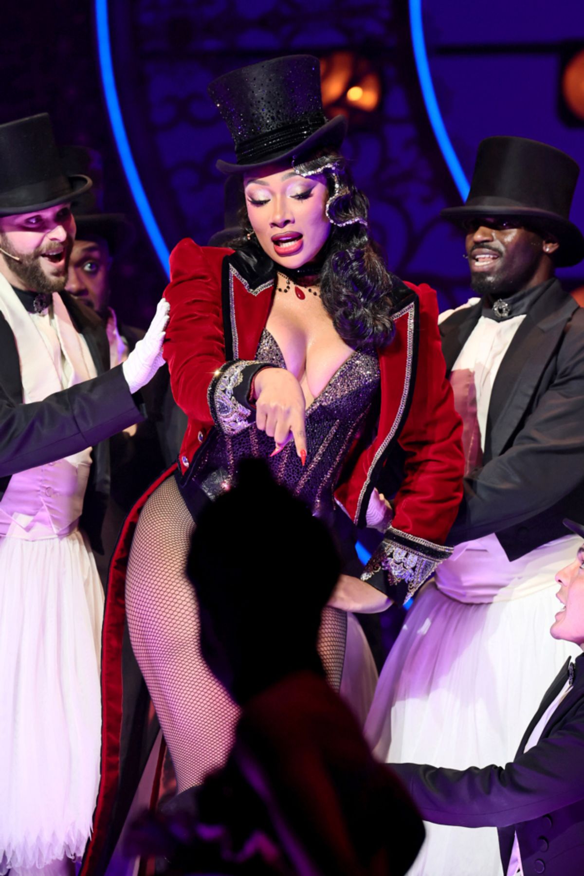 NEW YORK, NEW YORK - MARCH 24: Megan Thee Stallion makes her Broadway debut in Moulin Rouge! The Musical at Al Hirschfeld Theatre on March 24, 2026 in New York City. (Photo by Theo Wargo/Getty Images for Hot Girl Productions) at 