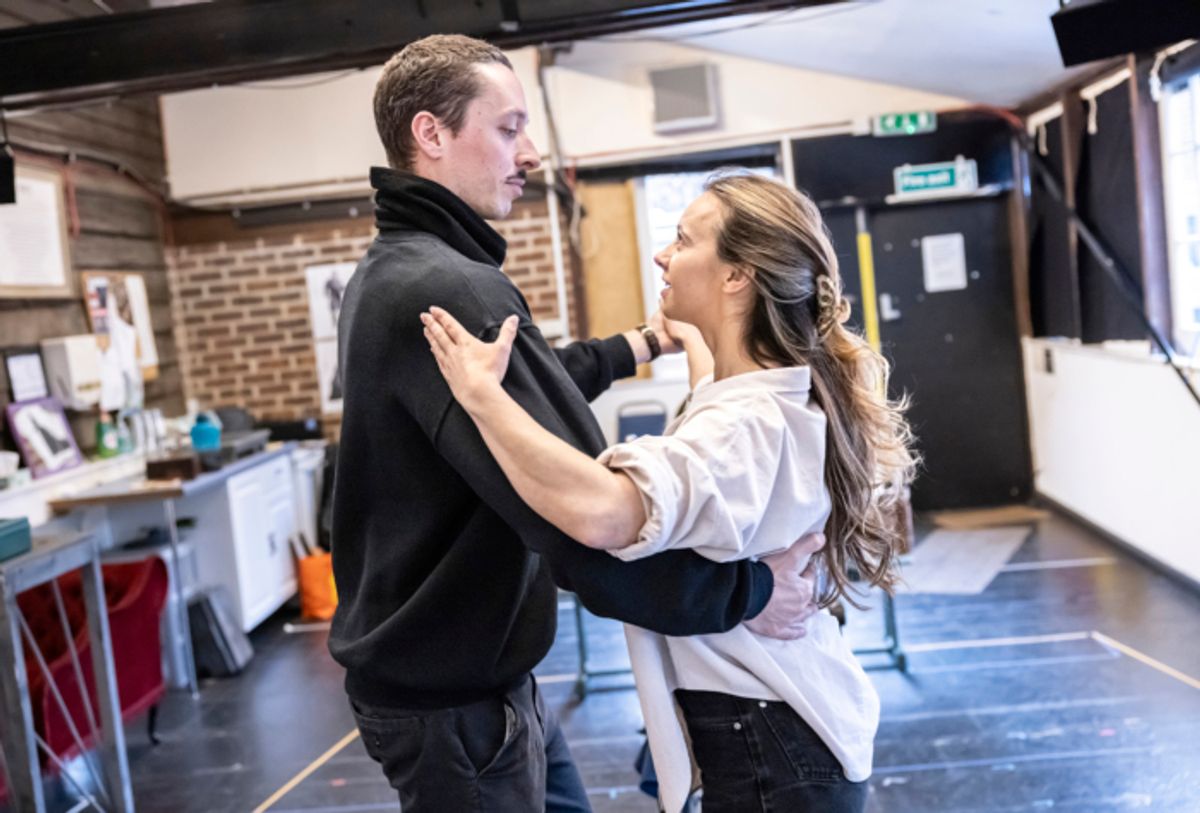 (L-R) Rowan Polonski as 'Albert' and Jessica Rhodes as 'Young Victoria' at 