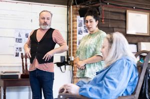 (L-R) Stephen Fewell as 'Bertie', Lydia Bakelmun as 'Beatrice', and Amanda Boxer as ' Photo