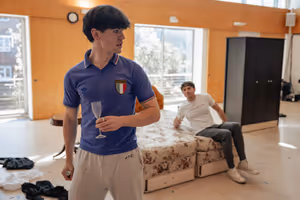 Noah Ritter (John) & Calam Lynch (Brian) in Please Please Me rehearsals at Kiln Theat Photo