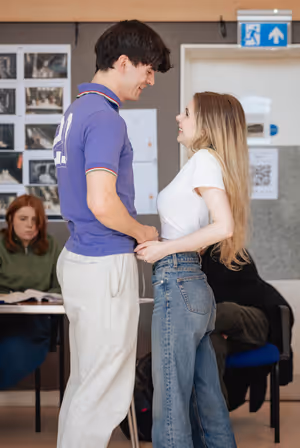 Noah Ritter (John) & Eleanor Worthington-Cox (Cynthia, Cilla) in Please Please Me reh Photo