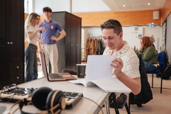 Tom Wright (Writer) in Please Please Me rehearsals at Kiln Theatre © Mark Senior Photo
