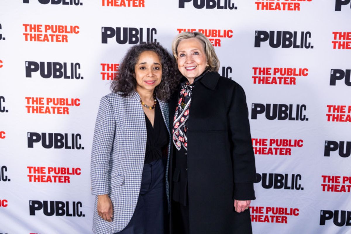 Playwright and former U.S. Ambassador Julissa Reynoso and Secretary Hillary Rodham Clinton  at 