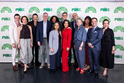 The company and playwrights Julissa Reynoso and Michael J. Chepiga  Photo