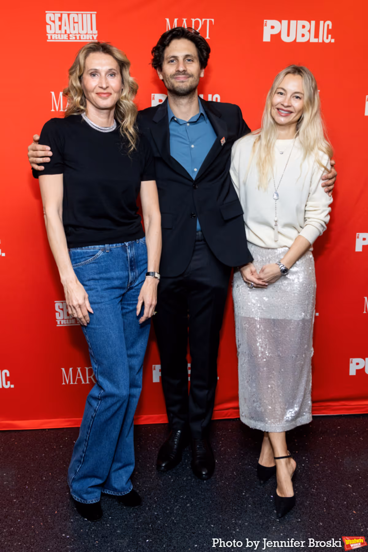 Angela Timashev, Alexander 'Sasha' Molochnikov, Olga Burkovskaya at Photos: SEAGULL: TRUE STORY Celebrates Opening Night at the Public Theater