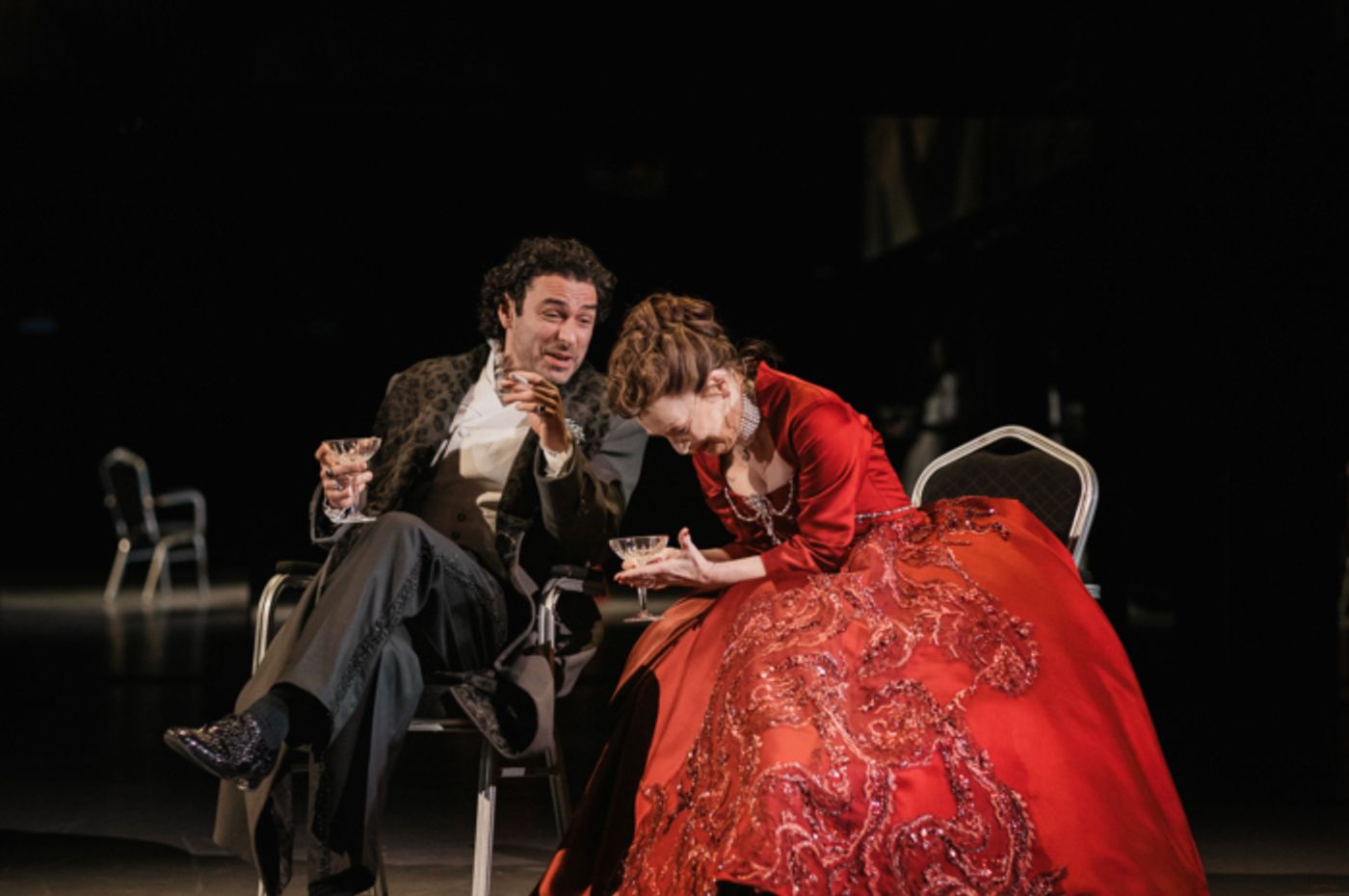 Photos: Monica Barbaro, Lesley Manville and Aidan Turner in LES LIAISONS DANGEREUSES Photos: Monica Barbaro, Lesley Manville and Aidan Turner in LES LIAISONS DANGEREUSES Image