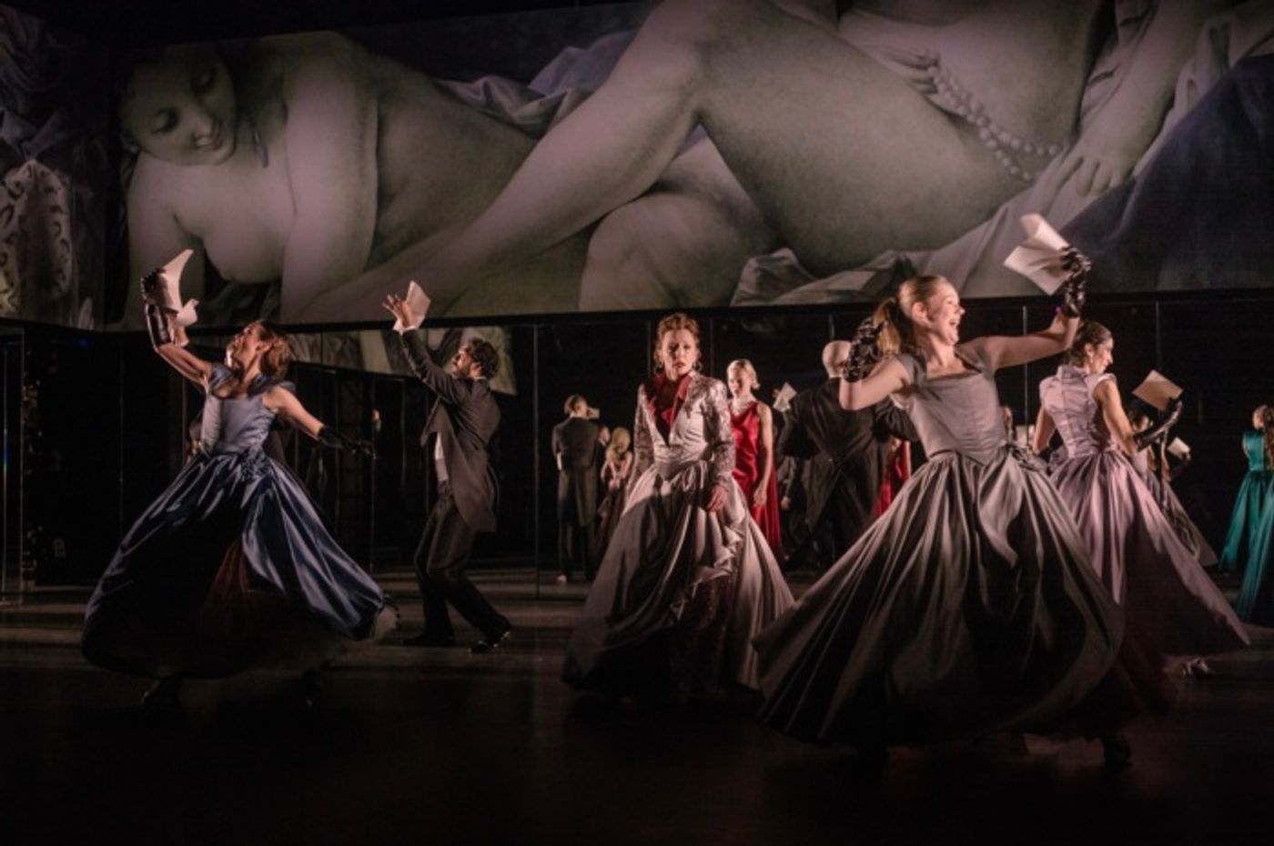 Photos: Monica Barbaro, Lesley Manville and Aidan Turner in LES LIAISONS DANGEREUSES Photos: Monica Barbaro, Lesley Manville and Aidan Turner in LES LIAISONS DANGEREUSES Image