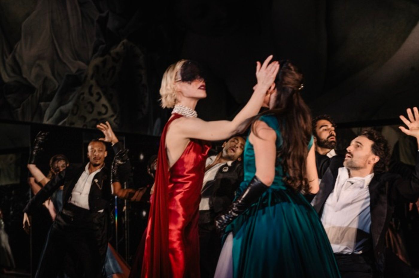 Photos: Monica Barbaro, Lesley Manville and Aidan Turner in LES LIAISONS DANGEREUSES Photos: Monica Barbaro, Lesley Manville and Aidan Turner in LES LIAISONS DANGEREUSES Image