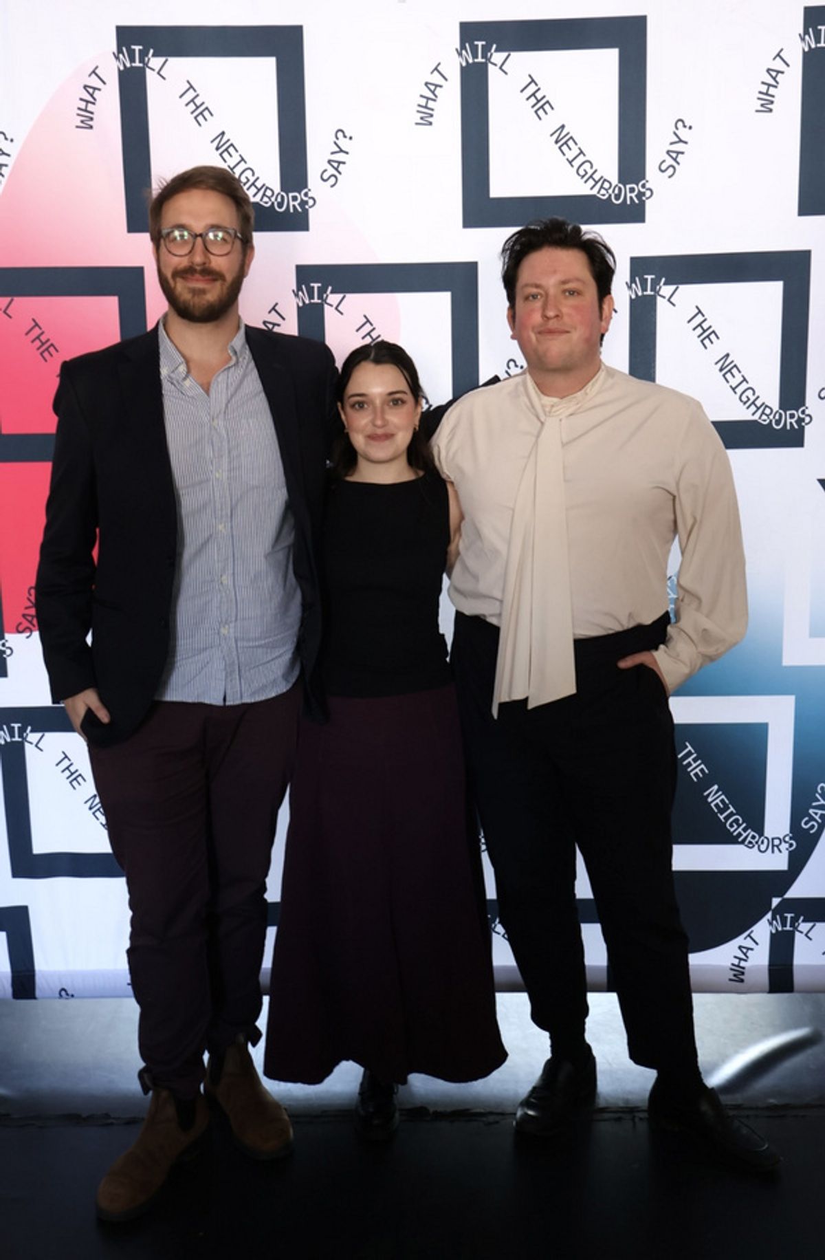 Sam Hood Adrain, Isabel Criado and James Clements at 