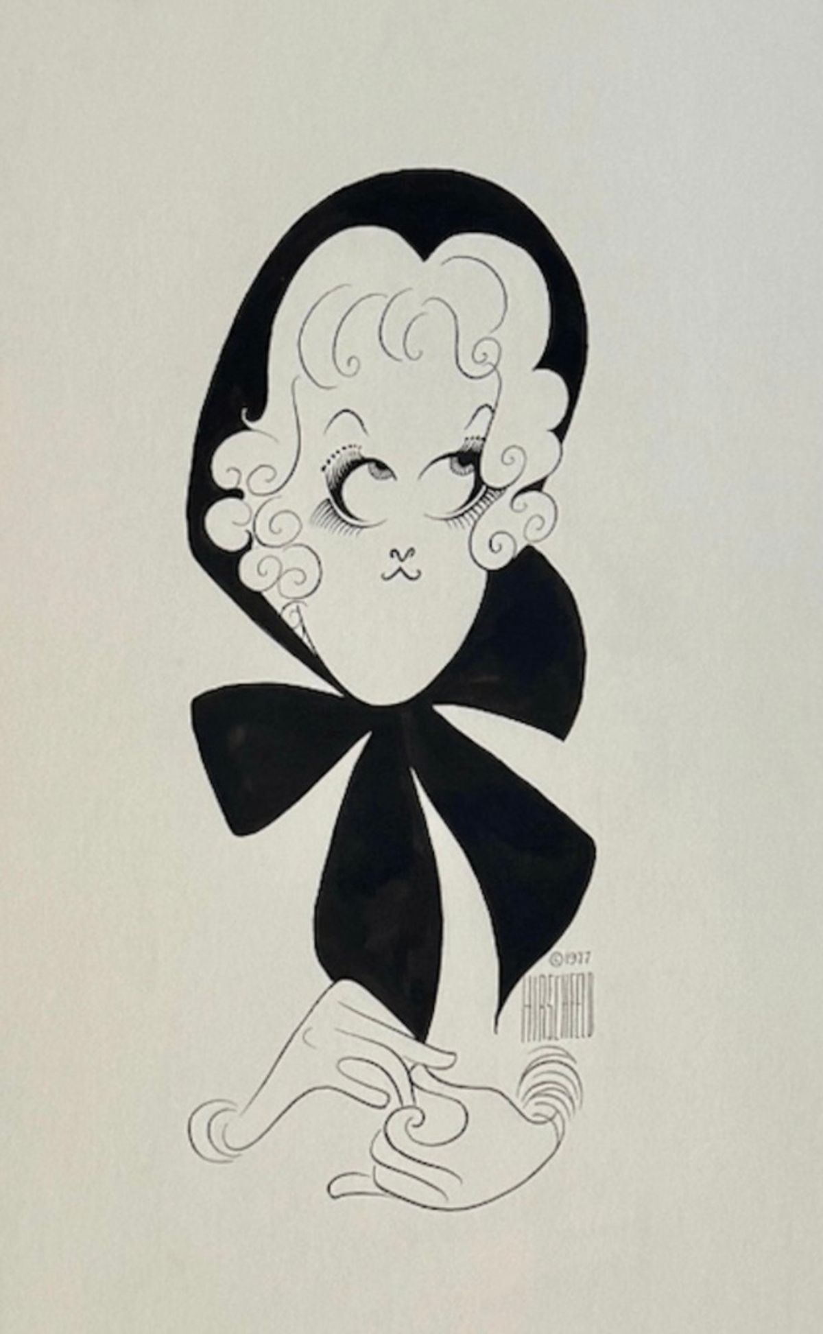 Al Hirschfeld (1903
-
2003)
Meryl Streep in 'Happy End'
Sight: 22 1/4 x 13 3/4 inches
Ink on board
Signed lower right
Published June 10, 1977 in
The New York Times at See Works from Inside SHOWSTOPPERS: THE ART OF STAGE AND SCREEN Exhibition at Helicline Fine Art