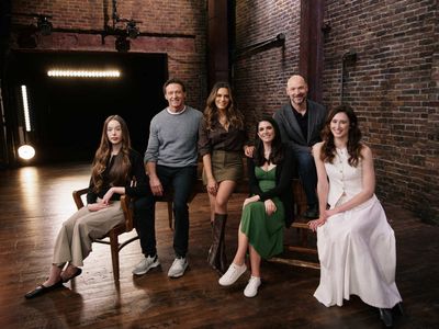Ella Beatty, Hugh Jackman, Sepideh Moafi, Cecily Strong, Corey Stoll, and Marianna Ga Photo