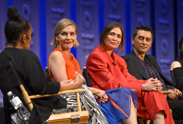 Rhea Seehorn, Karolina Wydra, and Carlos-Manuel Vesga Photo
