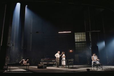 Ben Ahlers, Nathan Lane, Laurie Metcalf, and Christopher Abbott by Emilio Madrid Photo