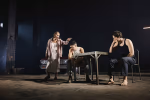 Laurie Metcalf, Christopher Abbott, and Ben Ahlers by Emilio Madrid Photo